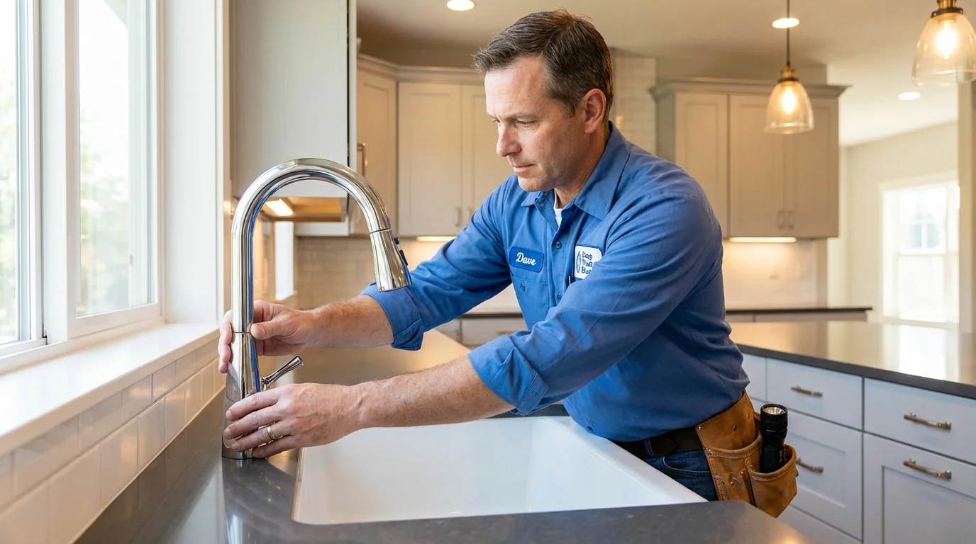 Kitchen faucet installation by Johns Plumbing LLC in Leavittsburg