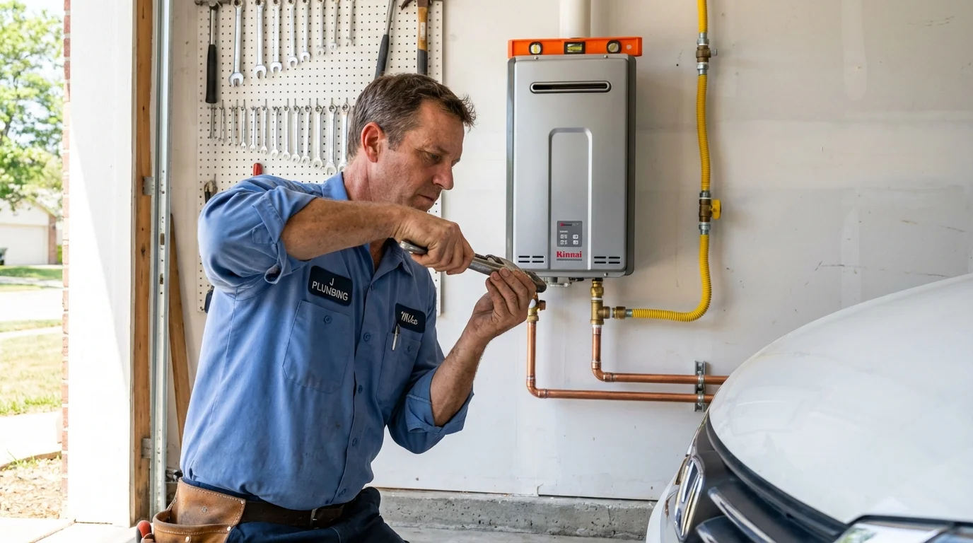 Tankless water heater installation by a Johns Plumbing LLC plumber in Leavittsburg